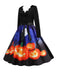 1950s Halloween Pumpkin Night V-Neck Dress