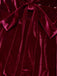 Robe à nœud en velours d'élan des années 1960 rouge vin