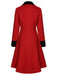Manteau rouge et noir à poche boutonnée des années 1950