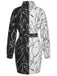 Robe à revers d’art abstrait noir et blanc des années 1960