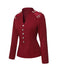 Blouse papillons à col montant rouge des années 1940