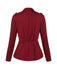 Blouse papillons à col montant rouge des années 1940