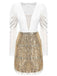 Robe enveloppe à paillettes à filet en V 1960