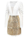 Robe enveloppe à paillettes à filet en V 1960