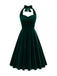 Robe en velours dos nu sans bretelles solide des années 1950