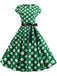 Robe à manches cape à pois des années 1950