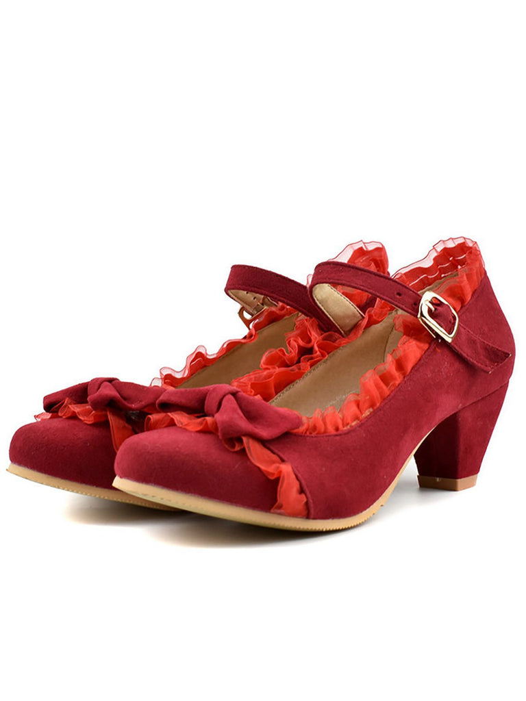 Chaussures avec Dentelle et Nœud Papillon