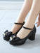 Chaussures Mary Jane Vintage avec Nœud Papillon Noir