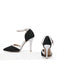 Chaussures à Talons Hauts Pointus en Tissu Rétro