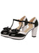 Chaussures Mary Jane à talons épais avec nœud bride en T