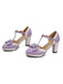 Chaussures Mary Jane à talons épais avec nœud bride en T