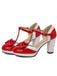 Chaussures Mary Jane à talons épais avec nœud bride en T