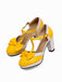 Chaussures Mary Jane à talons épais avec nœud bride en T