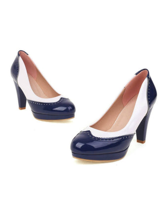 Mary Jane Patchwork Chaussures à talons hauts