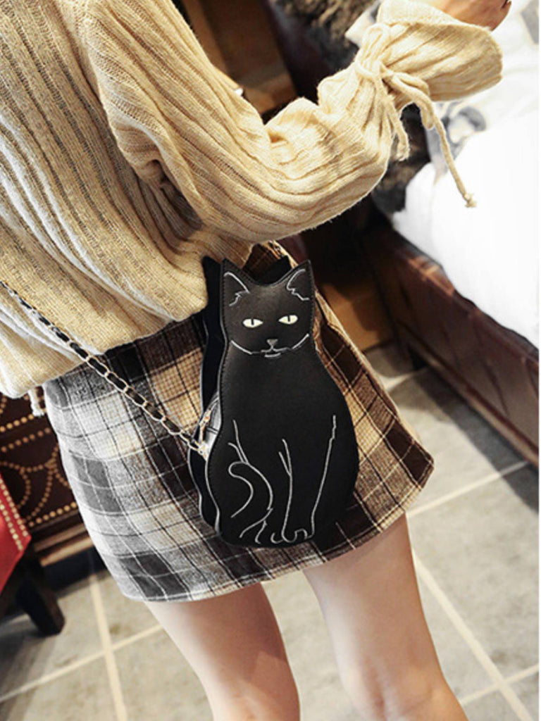 Sac de chat noir mignon d'Halloween