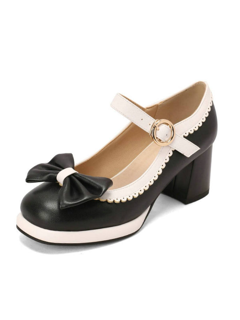 Chaussures à Talons épais Noeud papillon Mary Jane