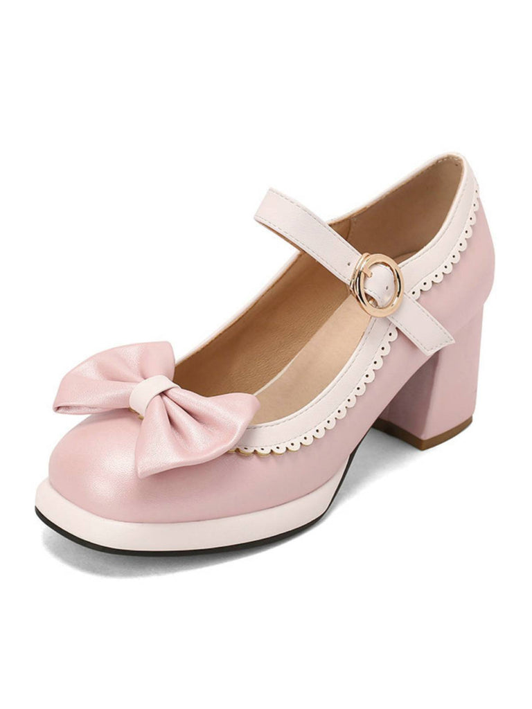 Chaussures à Talons épais Noeud papillon Mary Jane