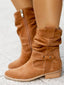 Bottes mi-mollet en daim massif vintage