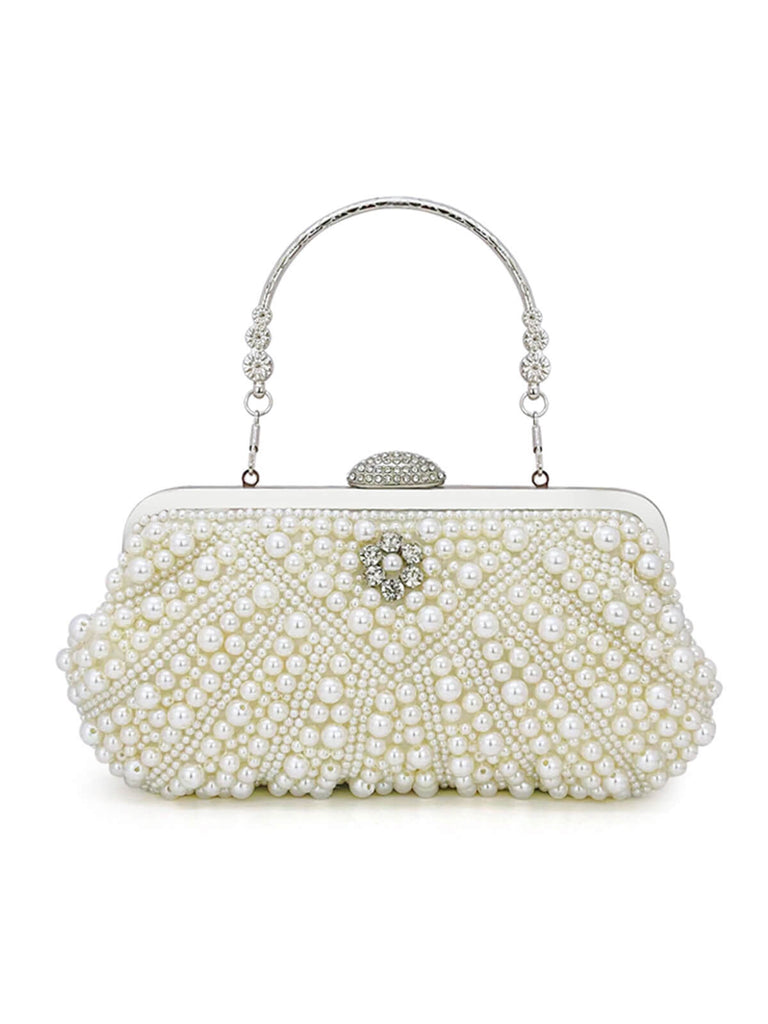 sac de fermoir en strass de perle fait main vintage