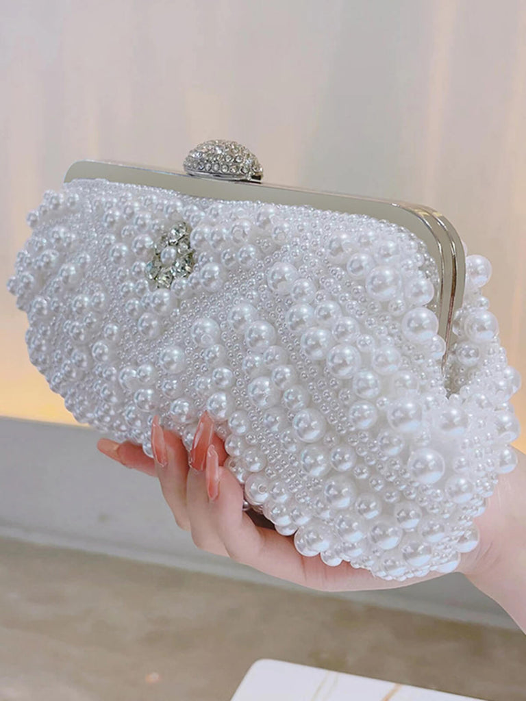 sac de fermoir en strass de perle fait main vintage