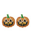 Boucles d'oreilles citrouille grimace d'Halloween des années 1950