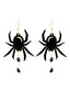 Boucles d'oreilles pendantes araignée noire d'Halloween