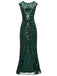 Robe Charleston Vintage Année 20 Gatsby Maxi à Paillettes Déco Nœud Papillon