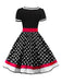 Robe Rockabilly Swing Vintage Années 50 Pois Ceinturée Cocktail Pin Up