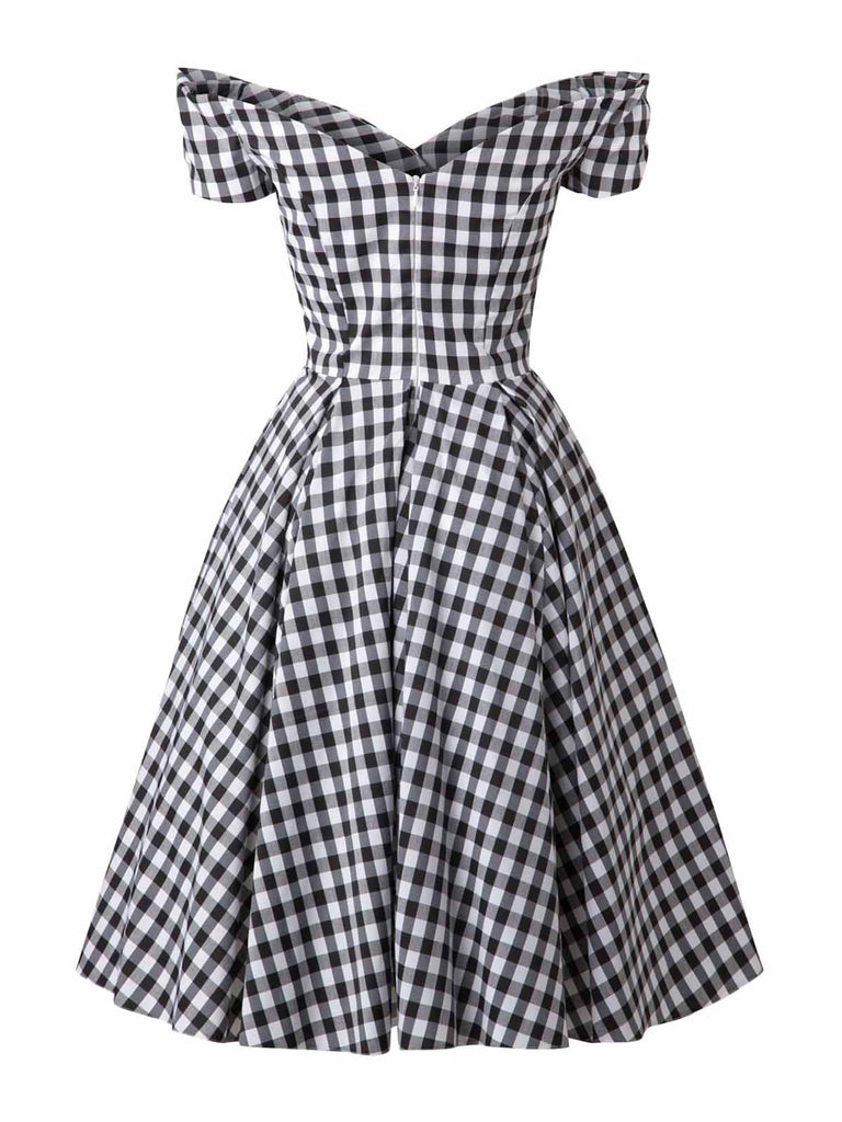 Robe Swing Années 50 Noire à Carreaux grande taille