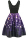 Robe Vintage à Col V Années 50 de Santa Noire et Violette à Patchwork