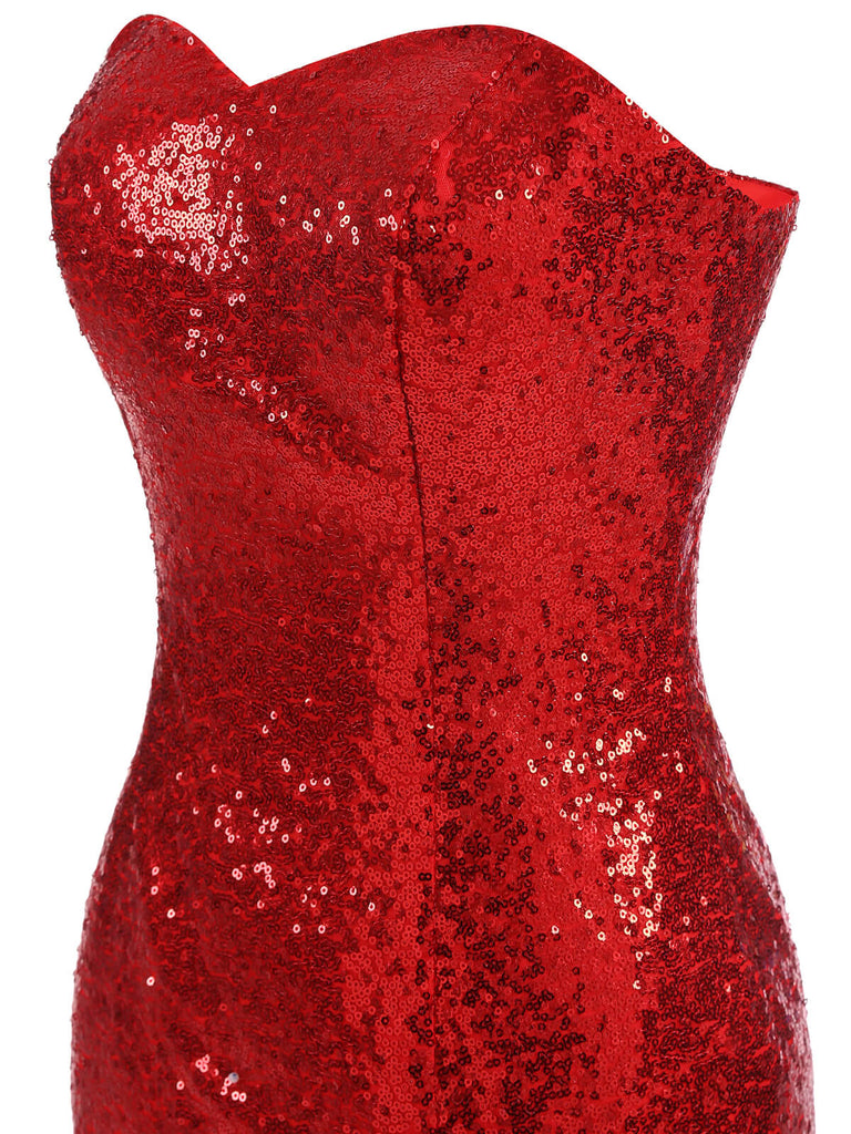 Robe Longue Vintage Paillettes Patchwork Bretelles Soirée Cocktail