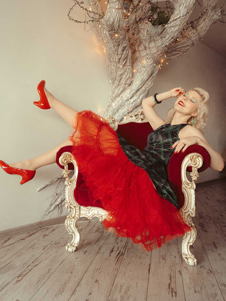 Robe Balançoire Années 50 à Carreaux