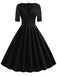 Robe Vintage Année 50 Demi-manches Col V Plain Cocktail Pin Up