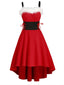 Robe Rouge Pour Noël Vintage Année 50 Vintage Dentelle Imitation Cuir