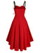 Robe Rouge Pour Noël Vintage Année 50 Vintage Dentelle Imitation Cuir