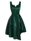 Robe trapèze Hi-Lo vert foncé des années 1950