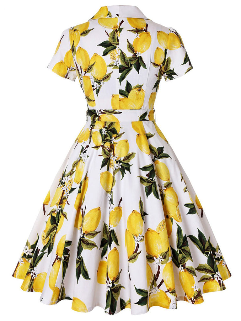 Robe Vintage Années 50 A Citron Manches Courtes