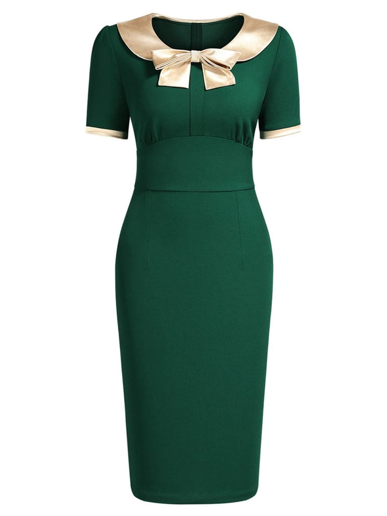 Robe Crayon Longue Vintage Année 60 Verte