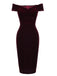 Robe Crayon Vintagr Année 60 Bordeaux en Velours Soirée Cocktail