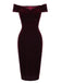 Robe Crayon Vintage Bordeaux Velours Année 60 Cocktail Chic