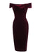 Robe Crayon Vintagr Année 60 Bordeaux en Velours Soirée Cocktail