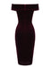 Robe Crayon Vintage Bordeaux Velours Année 60 Cocktail Chic