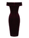 Robe Crayon Vintagr Année 60 Bordeaux en Velours Soirée Cocktail