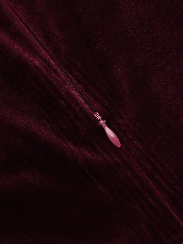 Robe Crayon Vintagr Année 60 Bordeaux en Velours Soirée Cocktail