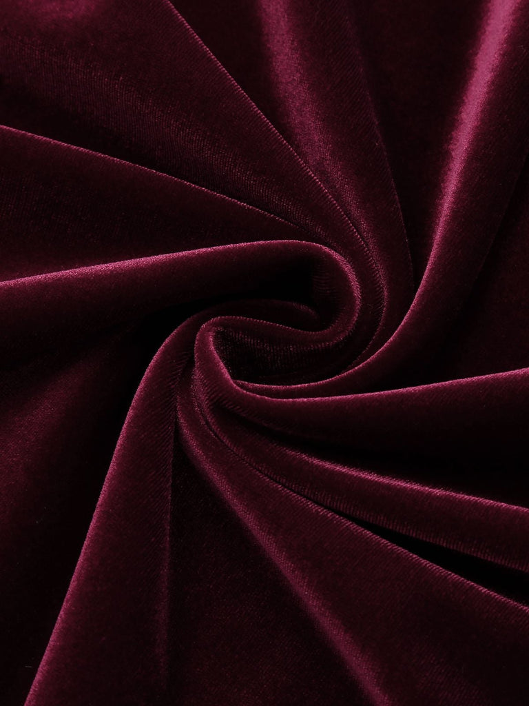 Robe Crayon Vintagr Année 60 Bordeaux en Velours Soirée Cocktail