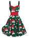 Robe de Noël Vintage à Bretelle Année 50 Chapeau de Noël Chic