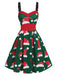 Robe de Noël Vintage à Bretelle Année 50 Chapeau de Noël Chic