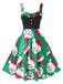 Robe de Noël Vintage femme à Bretelle Année 50 Chat de Noël Chic