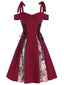 Robe Swing Années 50 à Bretelle Toile D'araignée