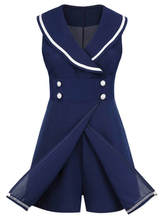 [Prévente] Combishort à col marin des années 1950 bleu marine